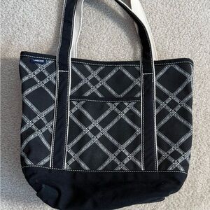 Lands' End Black and White Tote Bag size Medium